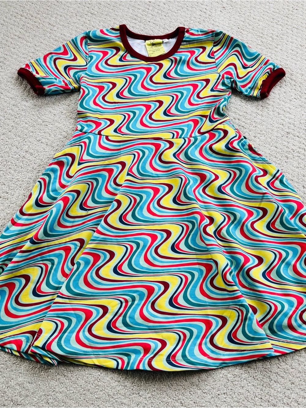 Coddi and Womple Girls Swirl Print Short Sleeve Dress - Multicolor